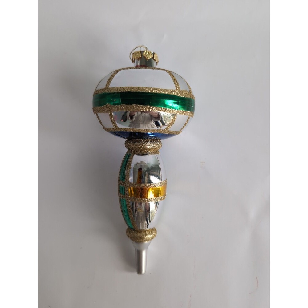 Vtg Large Blown Mercury Glass Christmas Ornament Mushroom Shape 8"